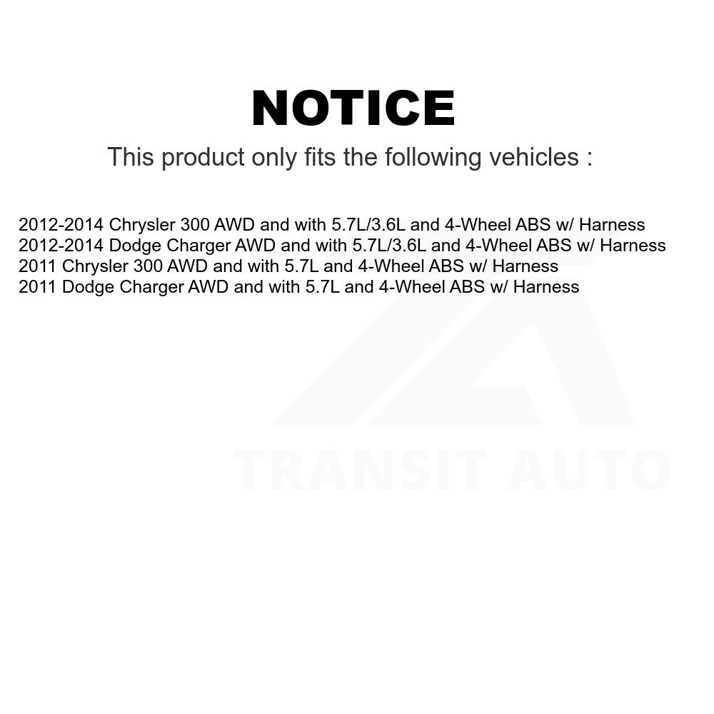 Mpulse Front ABS Wheel Speed Sensor SEN-2ABS2732 For Dodge Charger Chrysler 300 w/ Harness