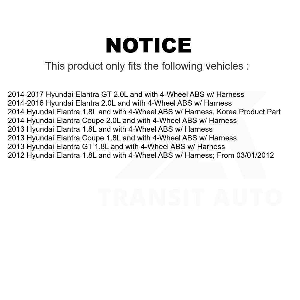 Mpulse Front Right ABS Wheel Speed Sensor SEN-2ABS2814 For Hyundai Elantra GT Coupe