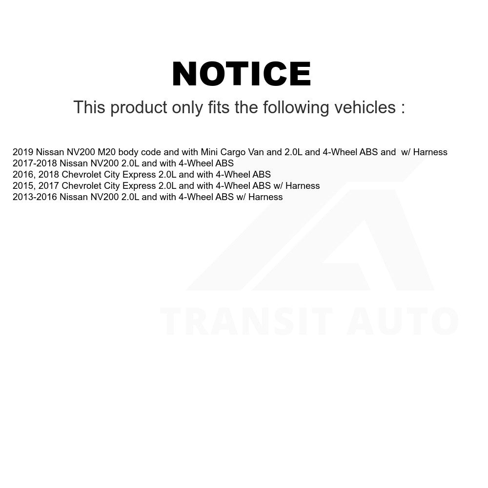 Mpulse Rear Right ABS Wheel Speed Sensor SEN-2ABS2858 For Nissan NV200 Chevrolet City Express