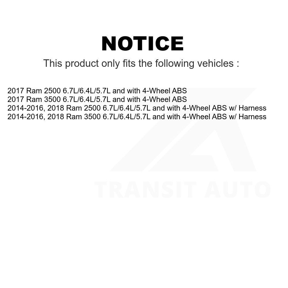Mpulse Front ABS Wheel Speed Sensor SEN-2ABS2871 For Ram 2500 3500 6.7L/6.4L/5.7L with 4-Wheel