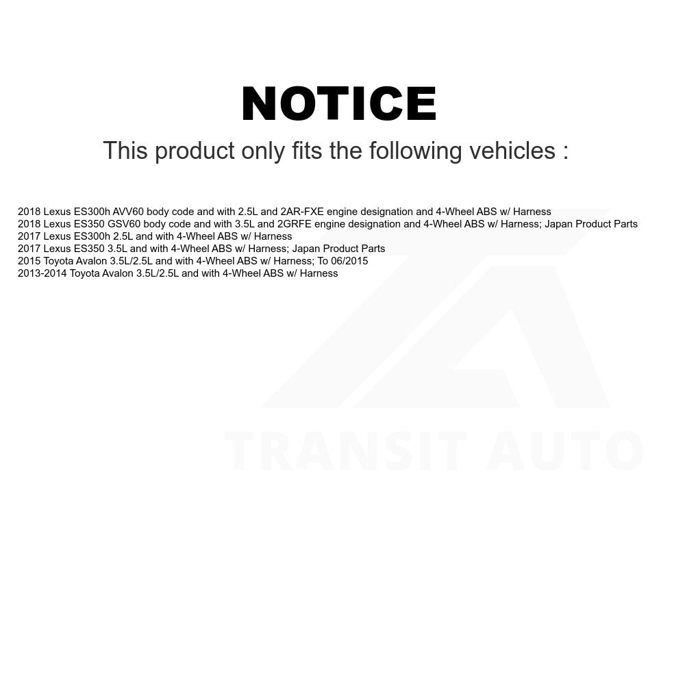 Mpulse Front Right ABS Wheel Speed Sensor SEN-2ABS2873 For Toyota Avalon Lexus ES350 ES300h