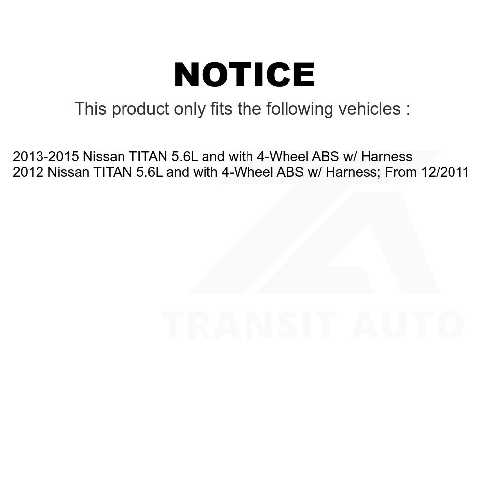 Mpulse Rear Right ABS Wheel Speed Sensor SEN-2ABS2880 For Nissan TITAN 5.6L with 4-Wheel