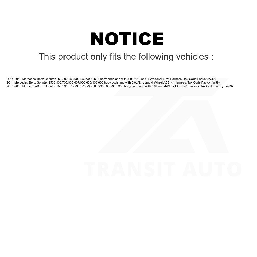 Mpulse Rear Right ABS Wheel Speed Sensor SEN-2ABS2882 For Mercedes-Benz Sprinter 2500 w Harness; Tax Code Factoy (WJ9)