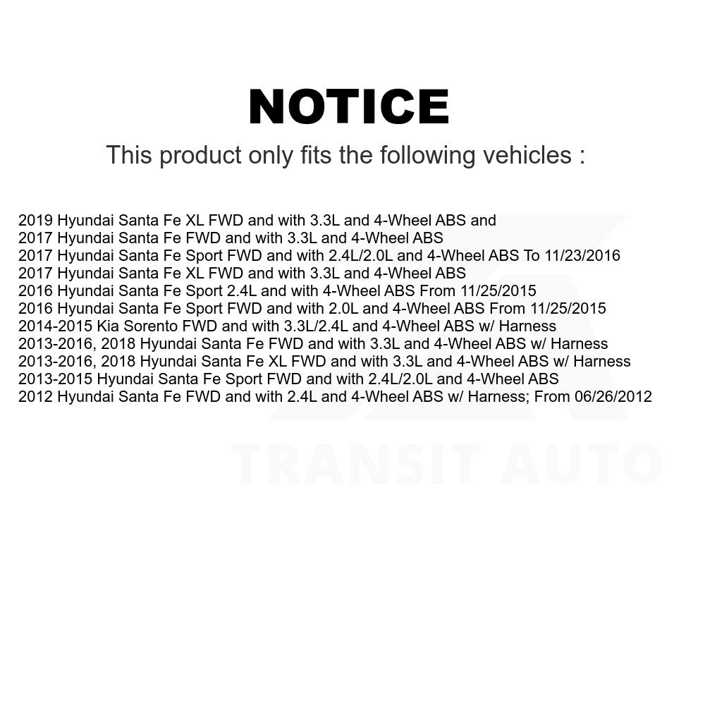 Mpulse Rear ABS Wheel Speed Sensor Wiring Harness SEN-2ABS2972 For Hyundai Santa Fe Sport Kia Sorento XL
