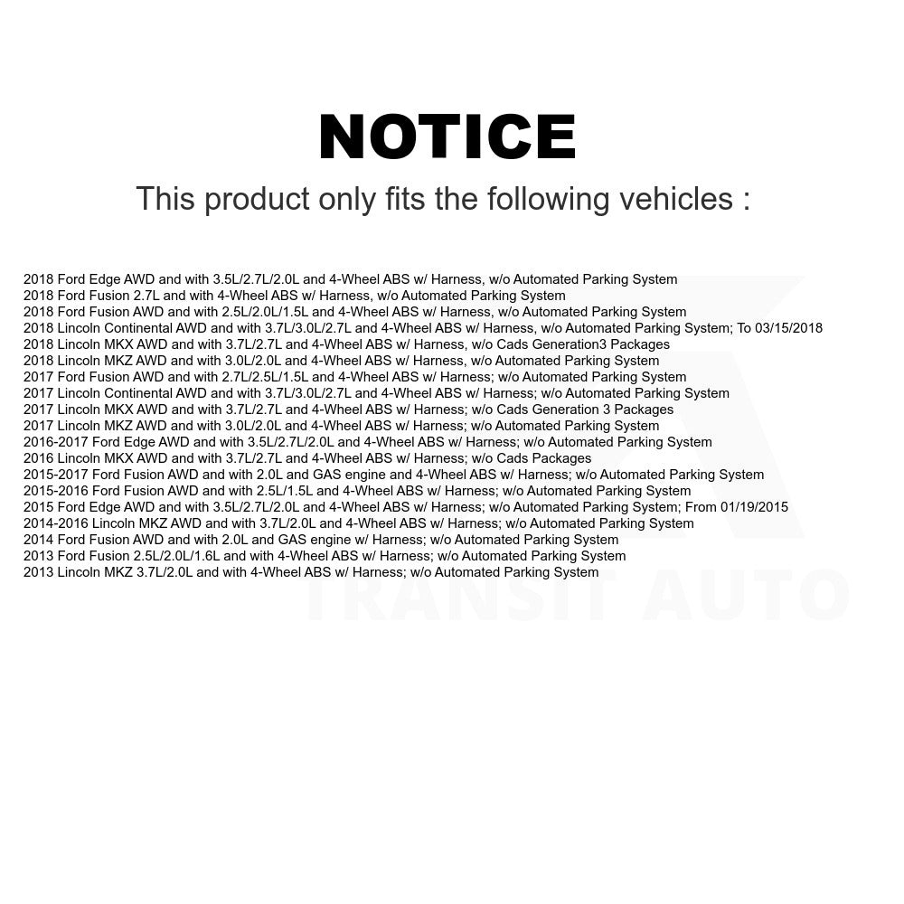 Mpulse Rear ABS Wheel Speed Sensor SEN-2ABS2992 For Ford Fusion Edge Lincoln MKZ MKX Continental