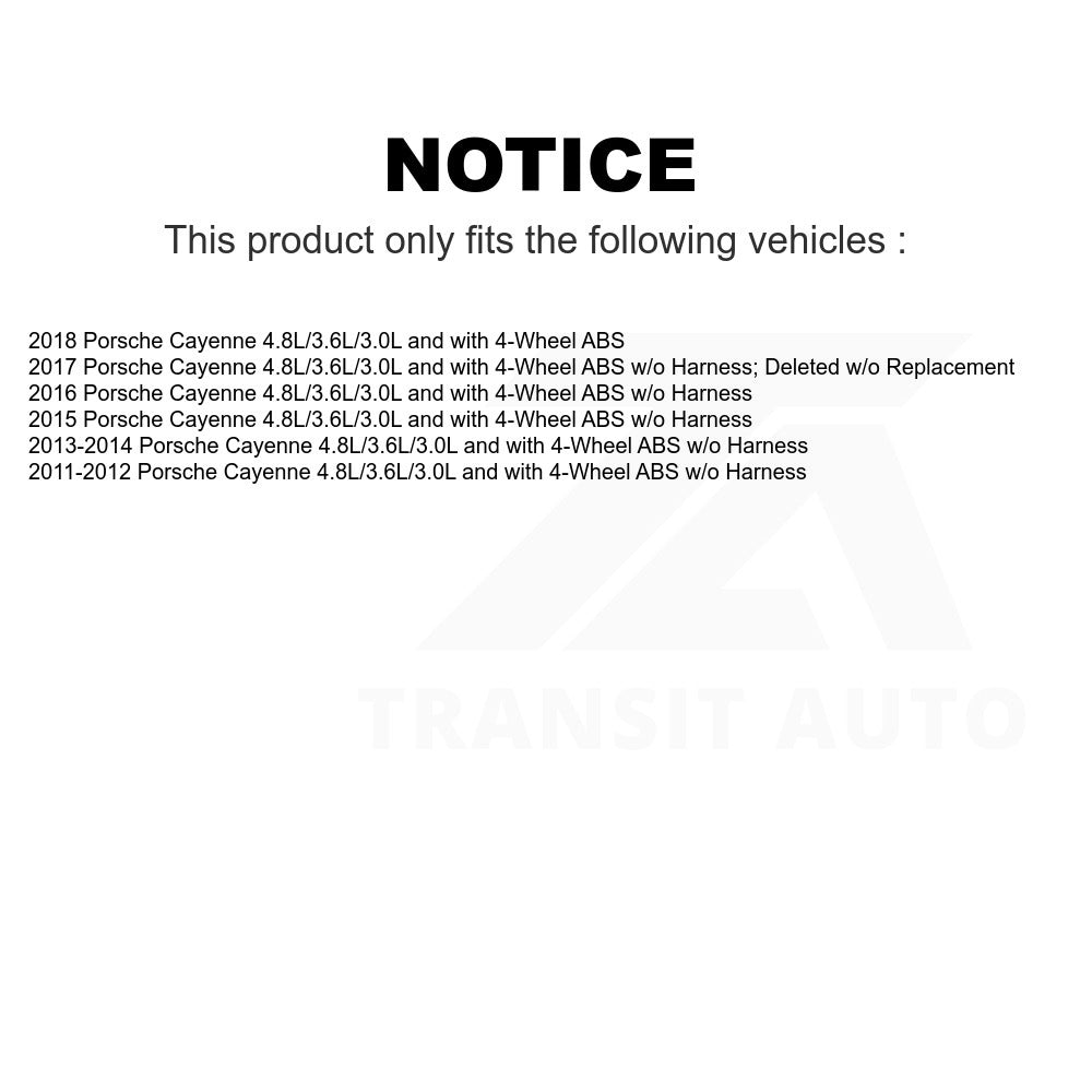 Mpulse ABS Wheel Speed Sensor SEN-2ABS2996 For Porsche Cayenne 4.8L 3.6L 3.0L with 4-Wheel