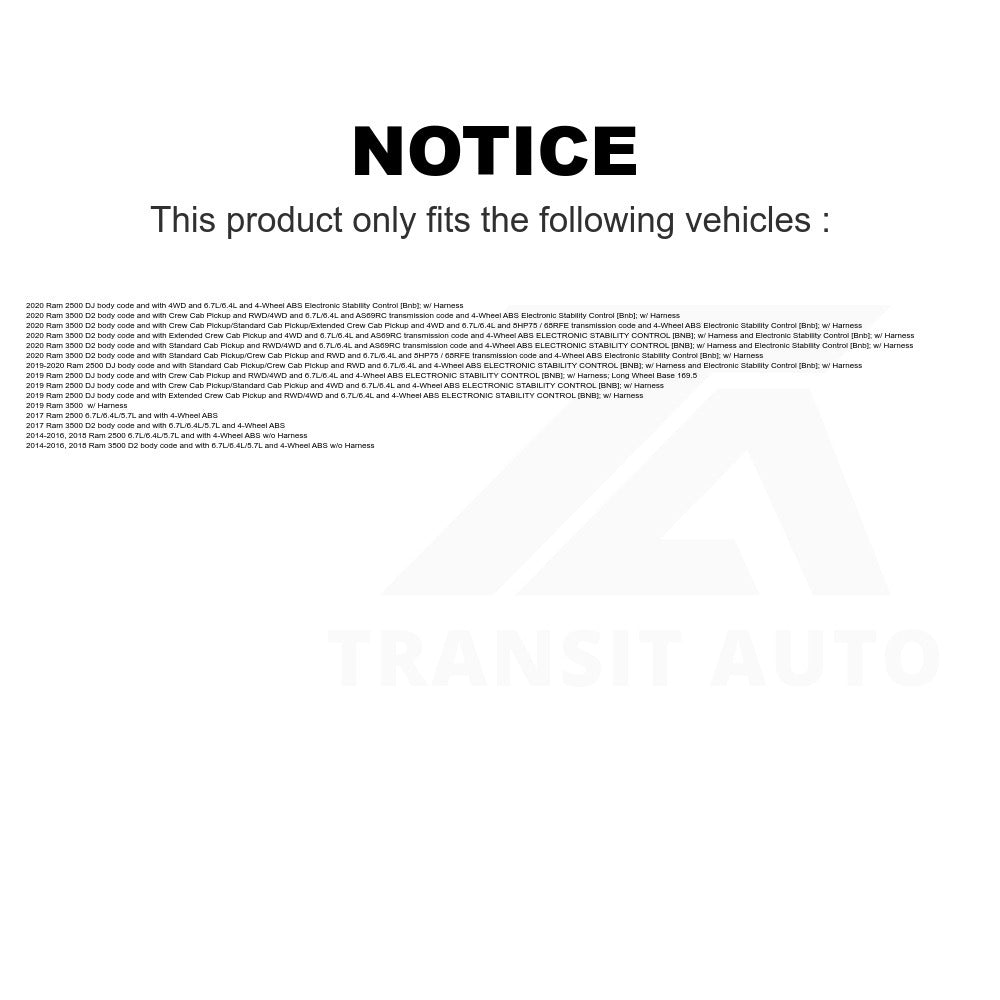 Mpulse Rear Right ABS Wheel Speed Sensor SEN-2ABS3025 For Ram 2500 3500