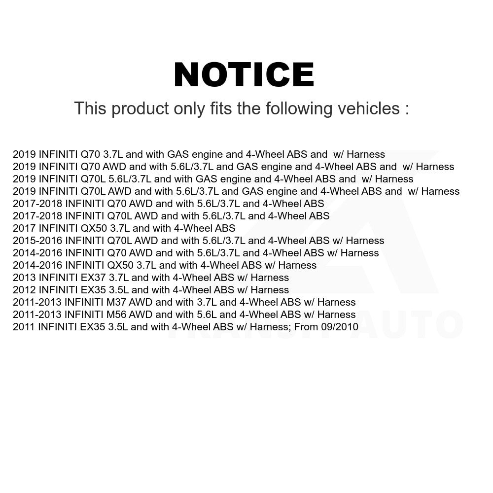 Mpulse Front ABS Wheel Speed Sensor SEN-2ABS3048 For INFINITI QX50 M37 Q70 Q70L EX35 M56 EX37