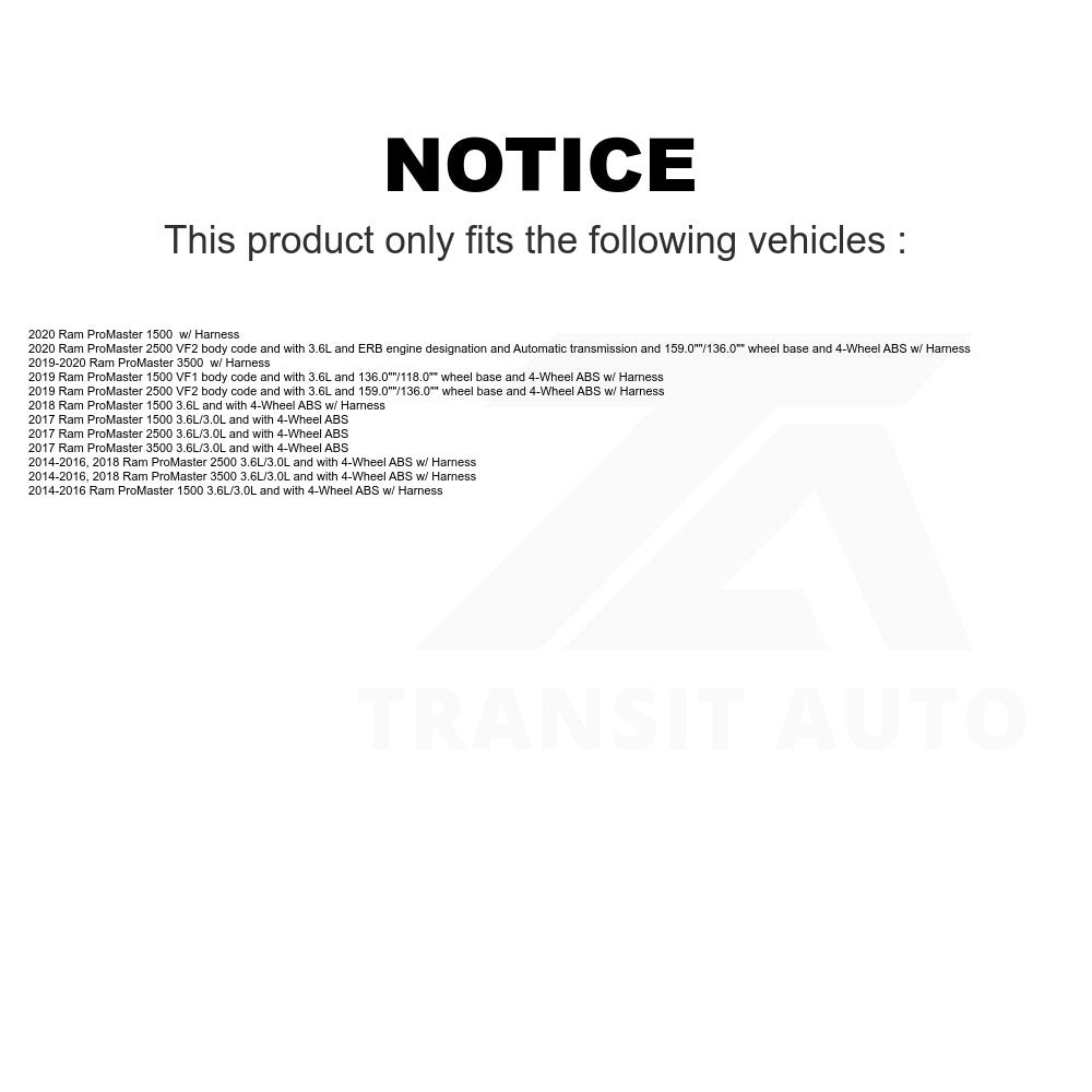 Mpulse Front ABS Wheel Speed Sensor SEN-2ABS3118 For Ram ProMaster 1500 2500 3500
