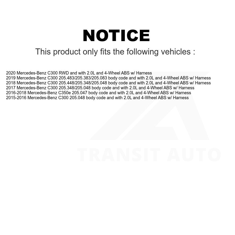 Mpulse Front Left ABS Wheel Speed Sensor SEN-2ABS3246 For Mercedes-Benz C300 C350e w/ Harness