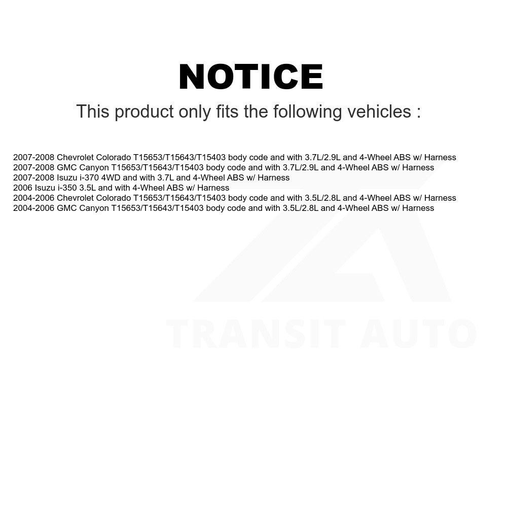 Mpulse Front ABS Wheel Speed Sensor SEN-2ABS3299 For Chevrolet Colorado GMC Canyon Isuzu i-370 i-350 w/ Harness