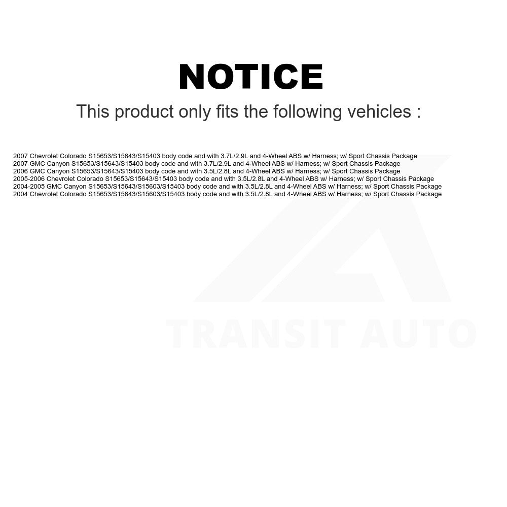Mpulse Front Right ABS Wheel Speed Sensor SEN-2ABS3302 For Chevrolet Colorado GMC Canyon w/ Harness; Sport Chassis Package
