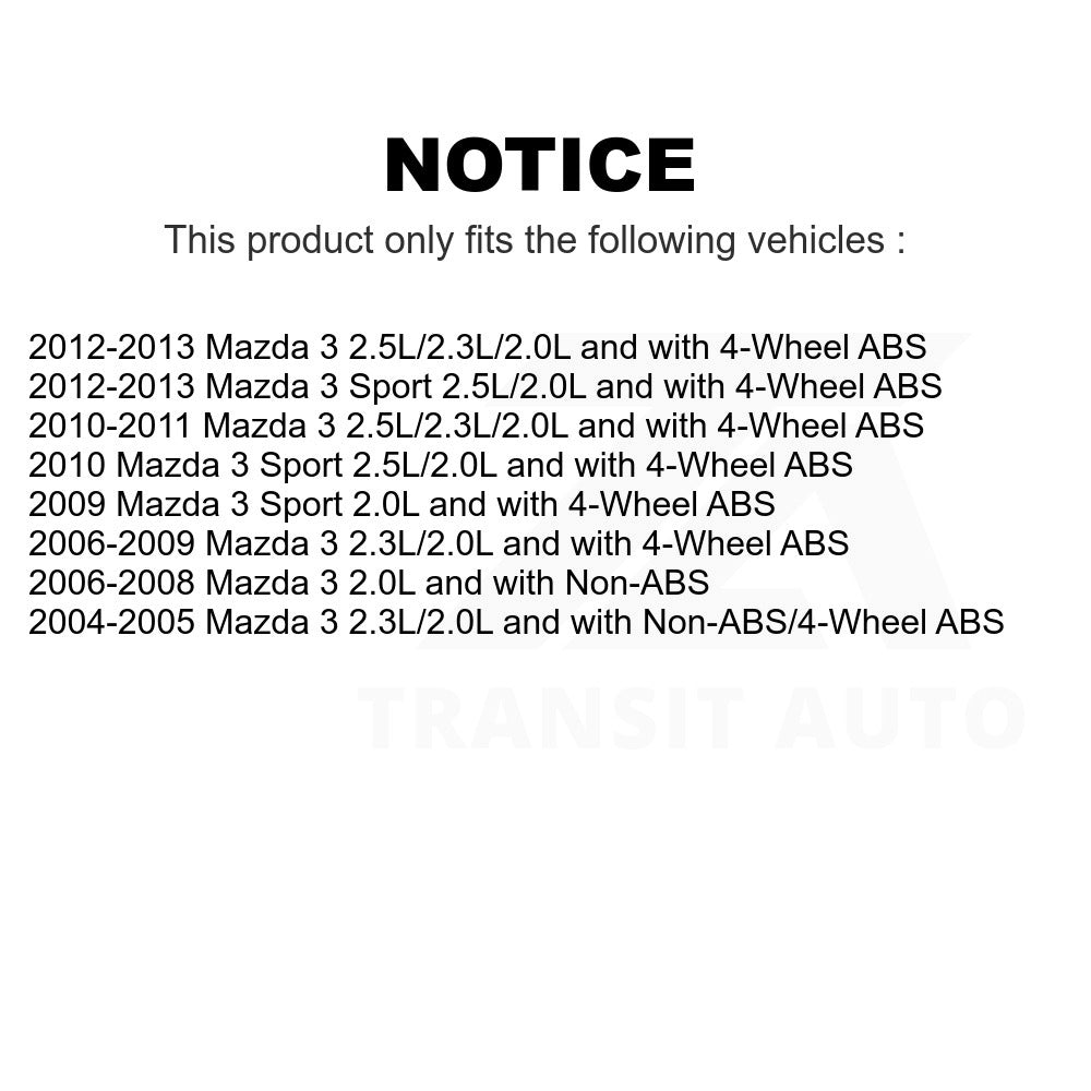 Mpulse Rear Left ABS Wheel Speed Sensor Wiring Harness SEN-2ABS5075 For Mazda 3 Sport