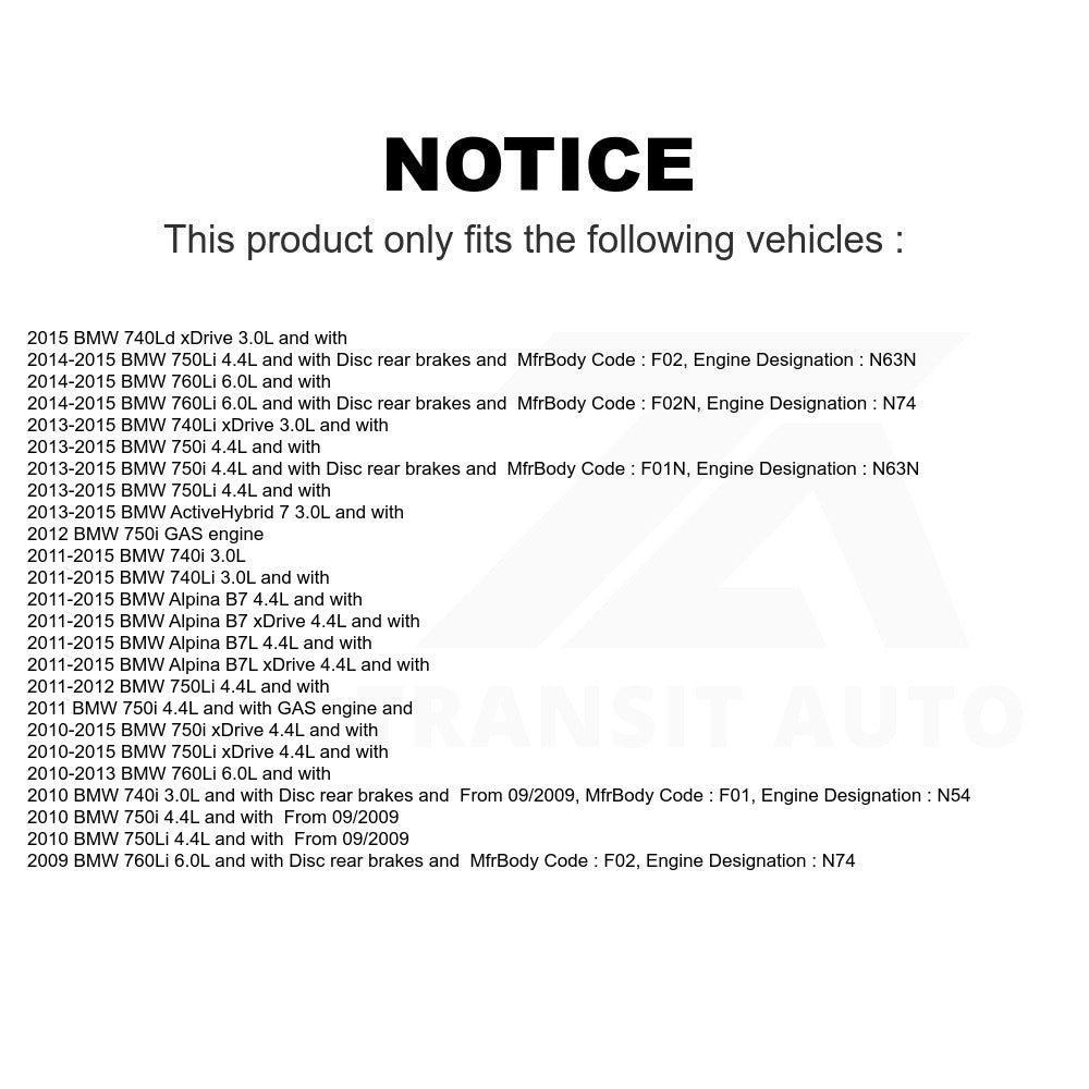 Mpulse Rear Disc Brake Pads Wear Sensor SEN-2BWS0268 For BMW 750Li xDrive 740Li 750i 740i Alpina B7 760Li 740Ld B7L ActiveHybrid 7