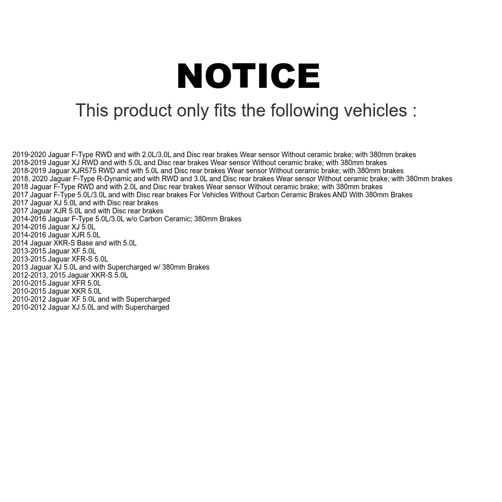 Mpulse Front Disc Brake Pads Wear Sensor SEN-2BWS0310 For Jaguar XF XJ F-Type XKR XFR XJR XKR-S XFR-S XJR575