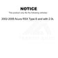 Mpulse Ignition Knock (Detonation) Sensor SEN-2KNC0040 For 2002-2006 Acura RSX Type-S with 2.0L