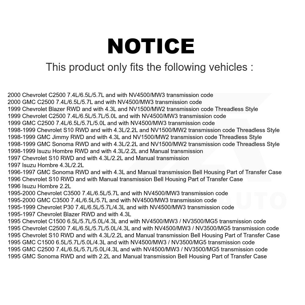 Mpulse Vehicle Speed Sensor SEN-2VSS0013 For Chevrolet S10 GMC Blazer C1500 C3500 Sonoma C2500 Jimmy Isuzu Hombre P30