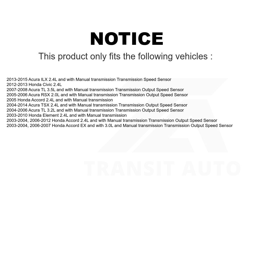 Mpulse Vehicle Speed Sensor SEN-2VSS0067 For Honda Accord Civic Acura TSX TL Element ILX RSX