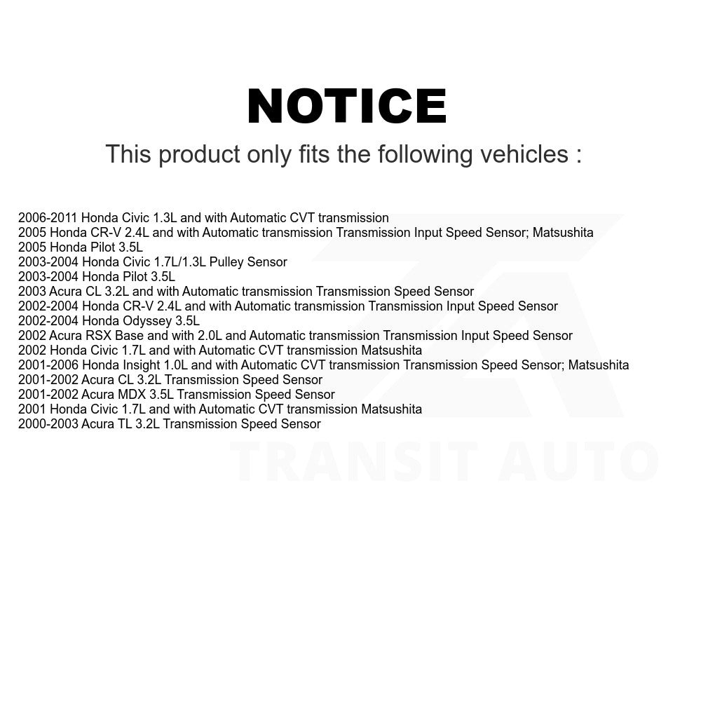Mpulse Speed Sensor SEN-2VSS0069 For Honda Civic CR-V Odyssey Pilot Acura TL MDX CL RSX Insight