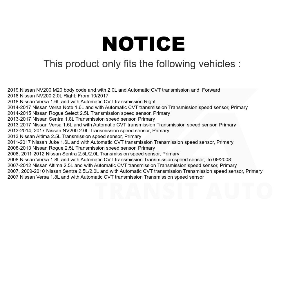 Mpulse Vehicle Speed Sensor SEN-2VSS0076 For Nissan Altima Sentra Rogue Versa Note Juke Select NV200