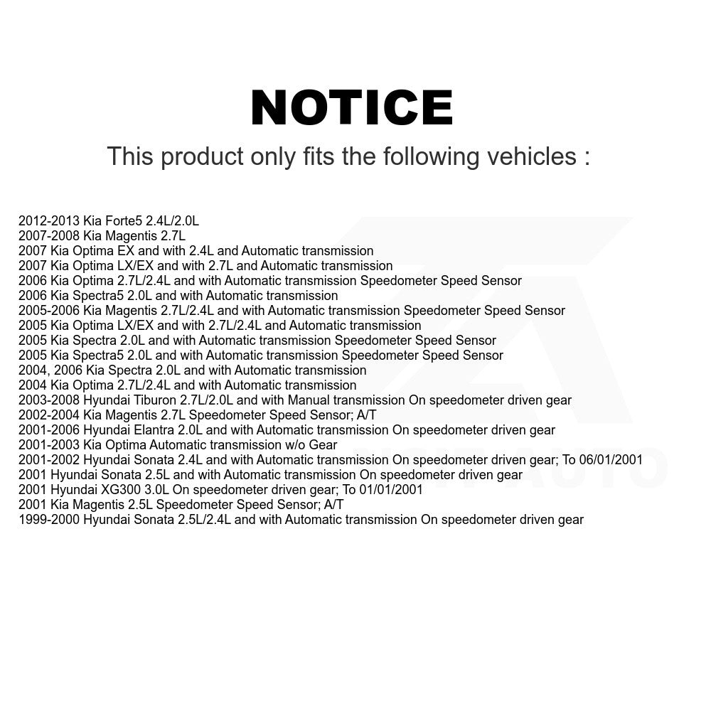 Mpulse Vehicle Speed Sensor SEN-2VSS0124 For Hyundai Elantra Kia Optima Spectra Tiburon Sonata Spectra5 XG300 Forte5 Magentis