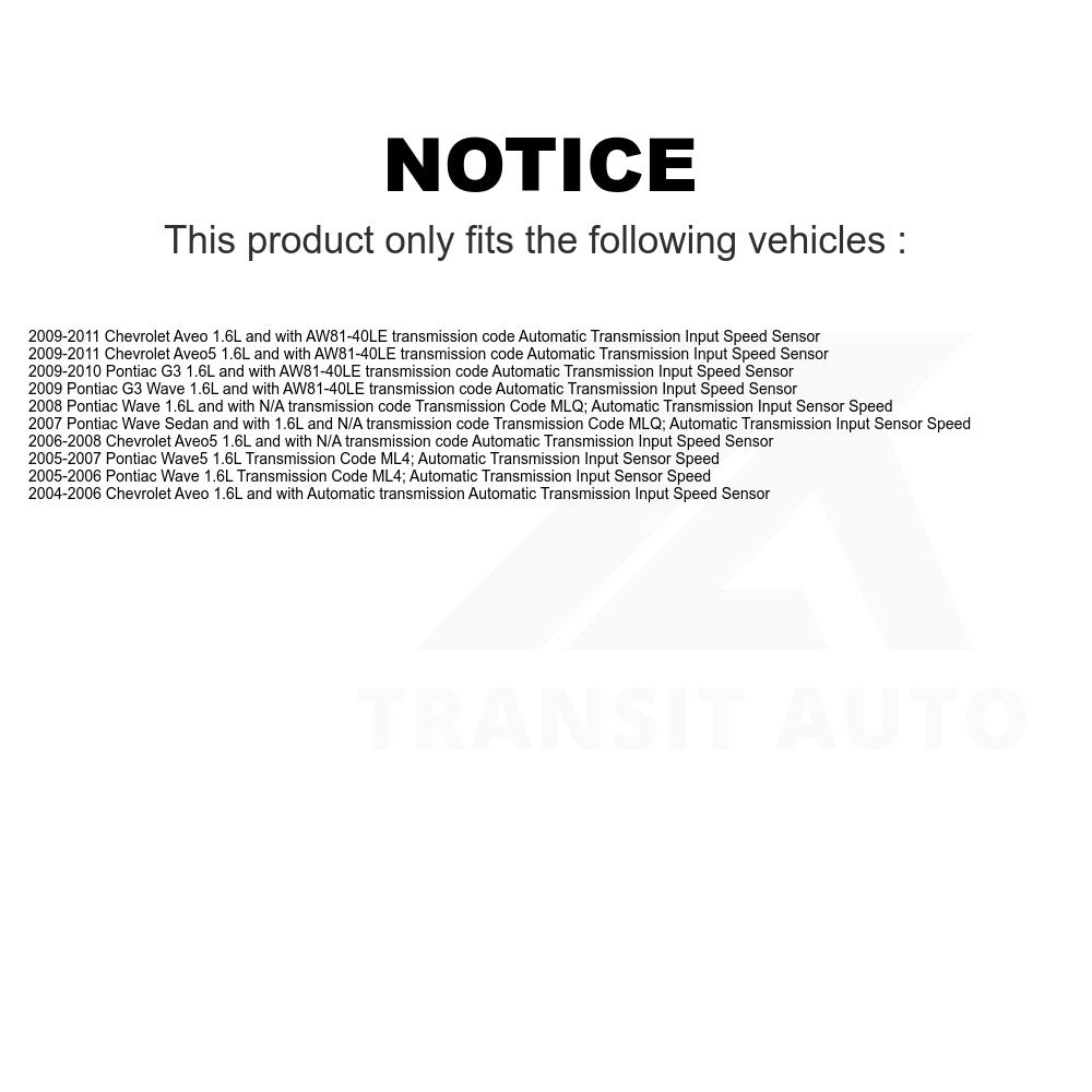 Mpulse Vehicle Speed Sensor SEN-2VSS0236 For Chevrolet Aveo Aveo5 Pontiac G3 Wave Wave5