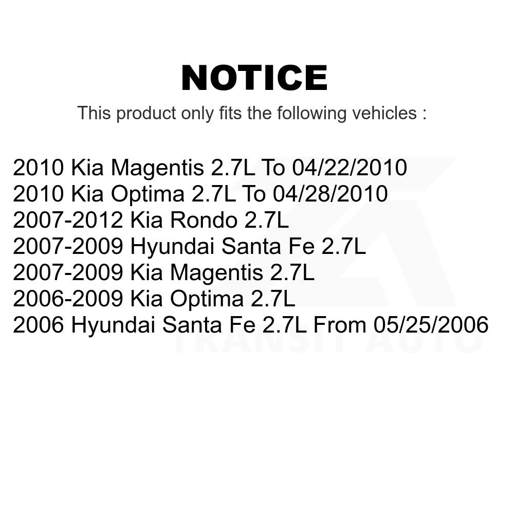 Mpulse Left Engine Variable Valve Timing (VVT) Solenoid SEN-2VTS0118 For Hyundai Santa Fe Kia Optima Rondo Magentis 2.7L