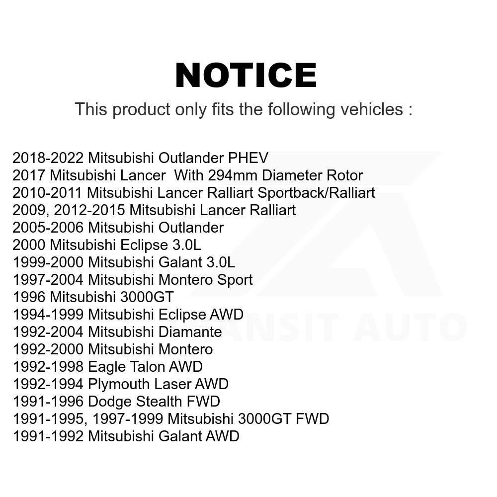 Front Semi-Metallic Disc Brake Pads SIM-530 For Mitsubishi Lancer Montero Sport Eclipse 3000GT Galant Diamante Outlander Dodge Stealth Eagle Talon PHEV Plymouth Laser