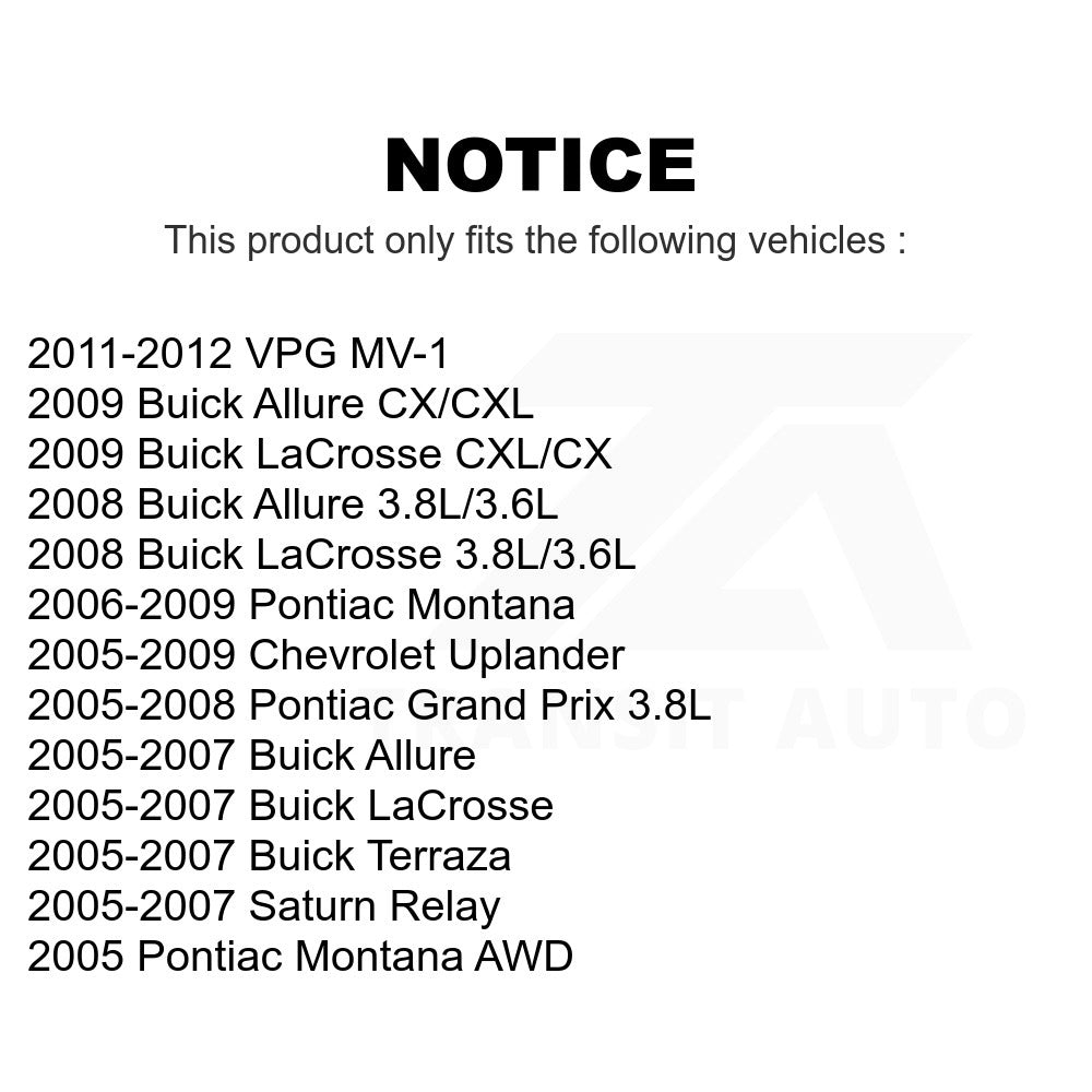 Front Ceramic Disc Brake Pads TEC-1075 For Pontiac Buick Grand Prix LaCrosse Chevrolet Uplander Montana Terraza Saturn Relay VPG MV-1 Allure