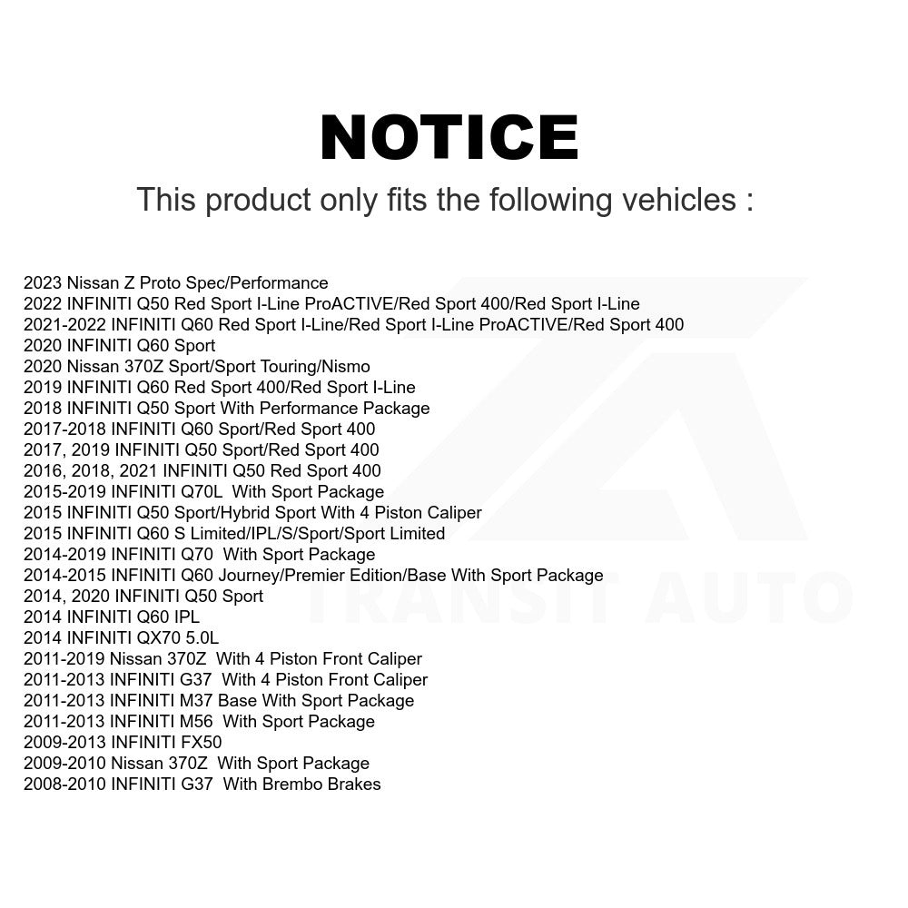 Front Ceramic Disc Brake Pads TEC-1346 For INFINITI G37 Q50 Nissan 370Z Q60 M37 Q70 Q70L QX70 M56 FX50 Z