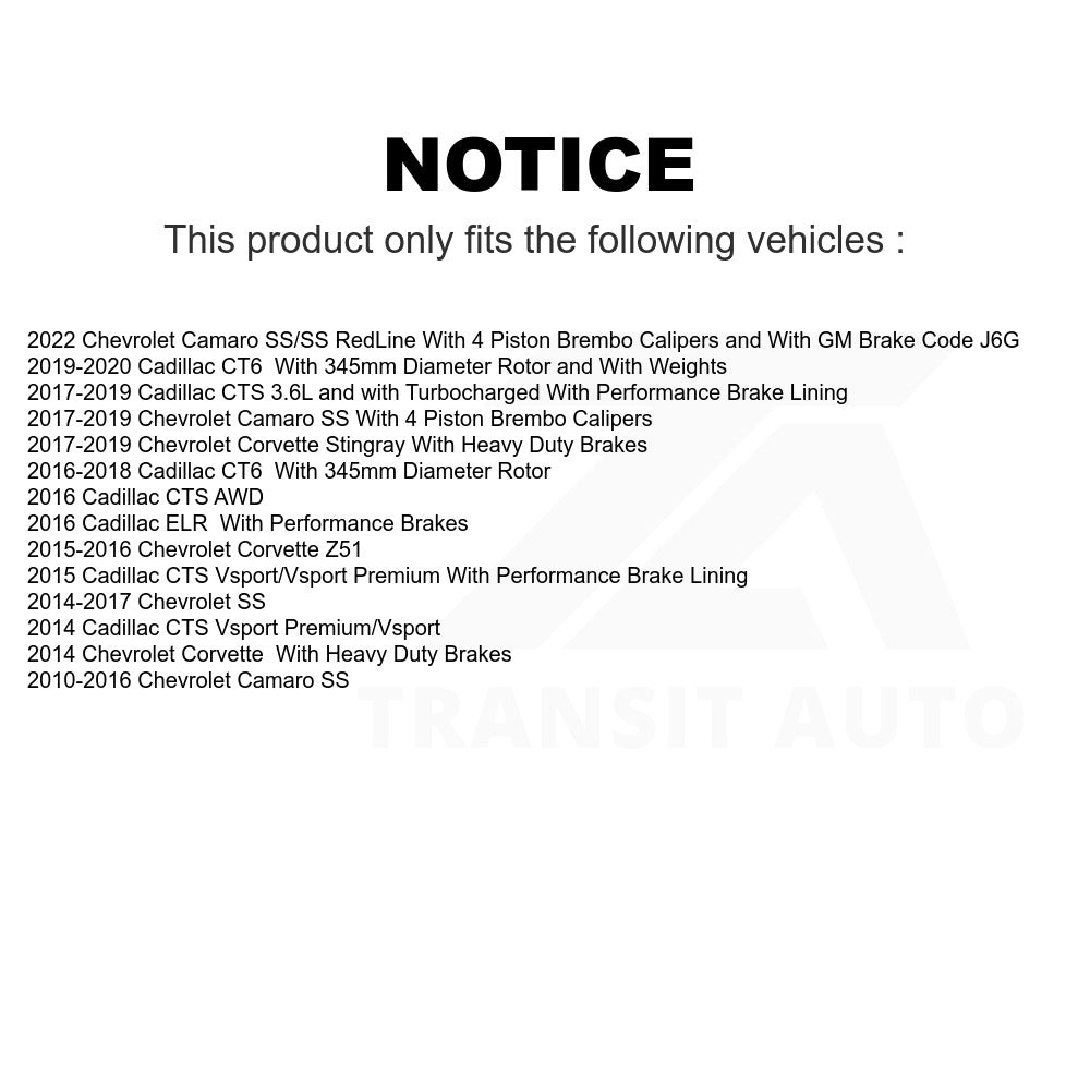 Front Ceramic Disc Brake Pads TEC-1474 For Chevrolet Camaro Corvette Cadillac CTS CT6 SS ELR