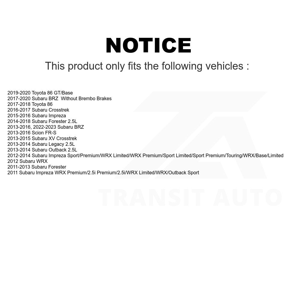 Front Ceramic Disc Brake Pads TEC-1539 For Subaru Forester Impreza Outback XV Crosstrek Legacy Scion FR-S BRZ Toyota 86 WRX