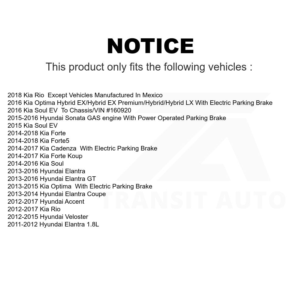 Rear Ceramic Disc Brake Pads TEC-1544 For Hyundai Kia Elantra Optima Soul Sonata Forte Accent Rio Veloster GT Forte5 Cadenza Coupe Koup EV