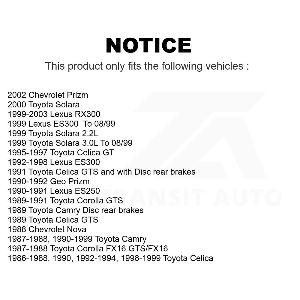 Rear Ceramic Disc Brake Pads TEC-325 For Toyota Camry Lexus RX300 ES300 Solara Celica Corolla Prizm Chevrolet Geo Nova ES250