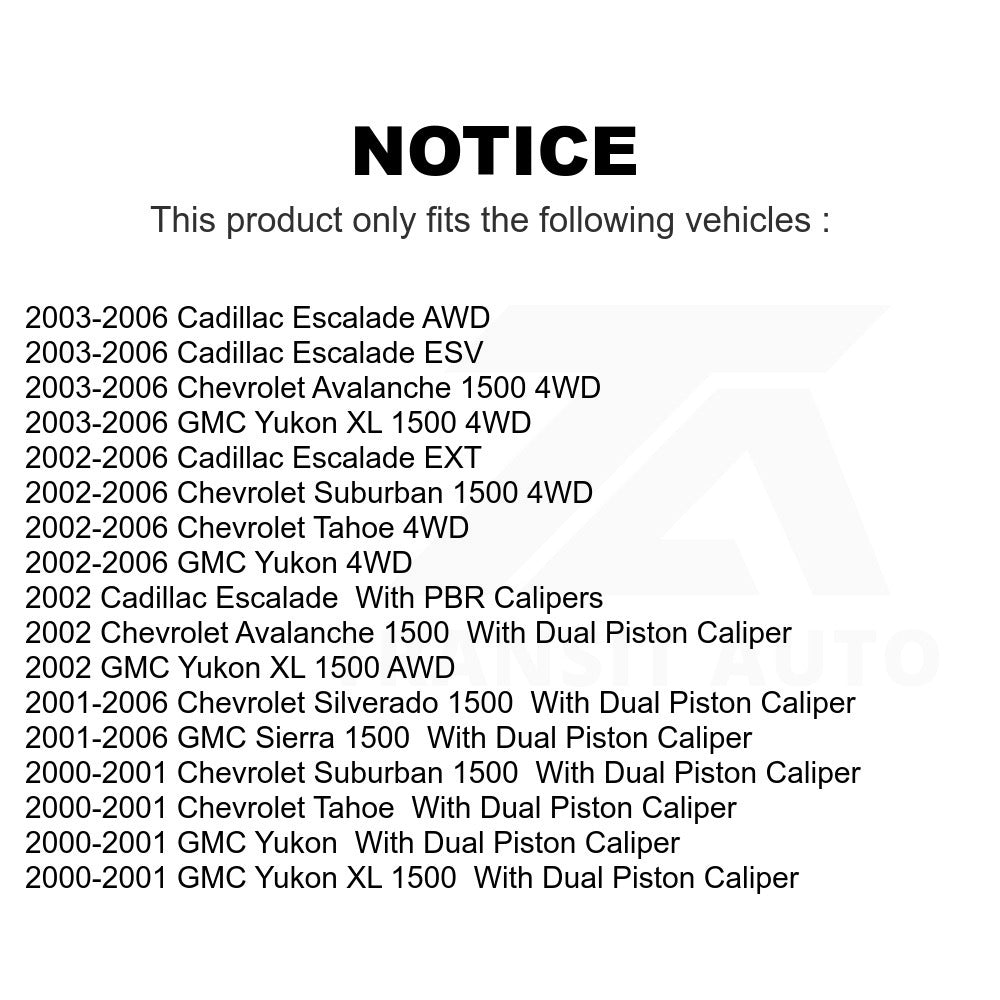 Rear Ceramic Disc Brake Pads TEC-834 For Chevrolet Silverado 1500 GMC Tahoe Sierra Suburban Yukon Avalanche XL Cadillac Escalade ESV EXT