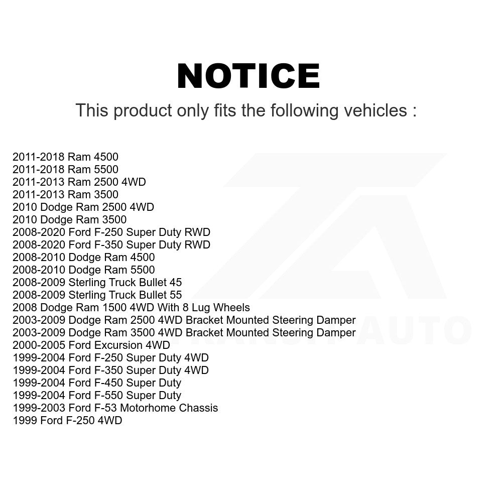 Steering Adjusting Sleeve TOR-ES3426S For Ford F-250 Super Duty F-350 Dodge Ram 2500 3500 1500 Excursion 5500 Sterling Truck 4500 Bullet 45 55 F-450 F-550 F-53 Motorhome Chassis