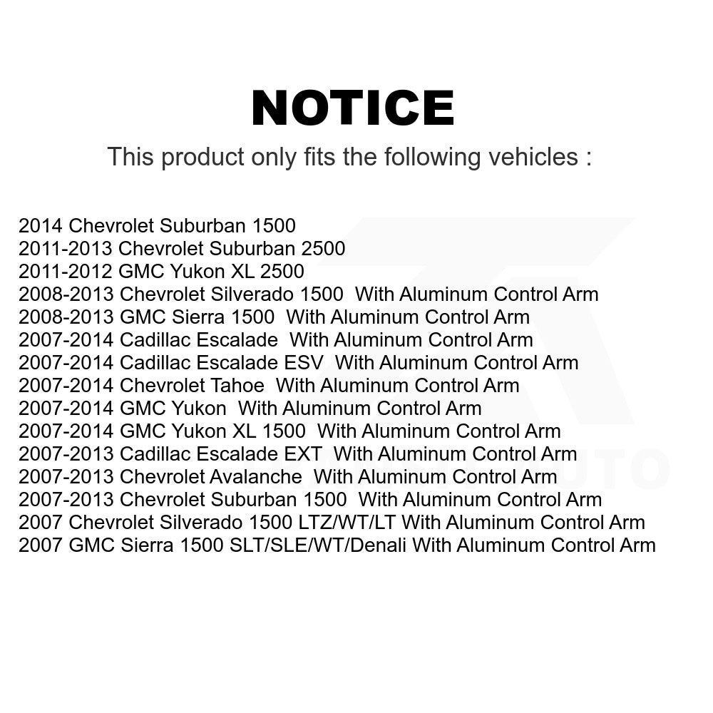 Front Lower Suspension Ball Joint TOR-K500007 For Chevrolet Silverado 1500 GMC Sierra Tahoe Suburban Yukon Cadillac XL Avalanche Escalade ESV EXT 2500