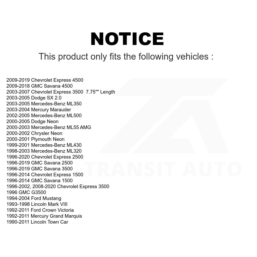 Suspension Stabilizer Bar Link Kit TOR-K700537 For Chevrolet Ford Mustang Express 3500 Mercury Grand Marquis 2500 Crown Victoria Lincoln GMC Town Car 1500 Savana Neon Dodge Mercedes-Benz ML320 ML350