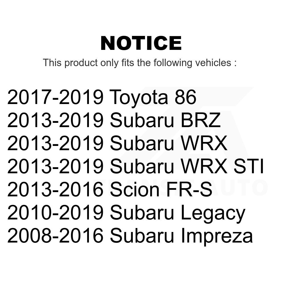 Rear Suspension Stabilizer Bar Link Kit TOR-K750486 For Subaru Impreza Legacy WRX Scion FR-S STI BRZ Toyota 86