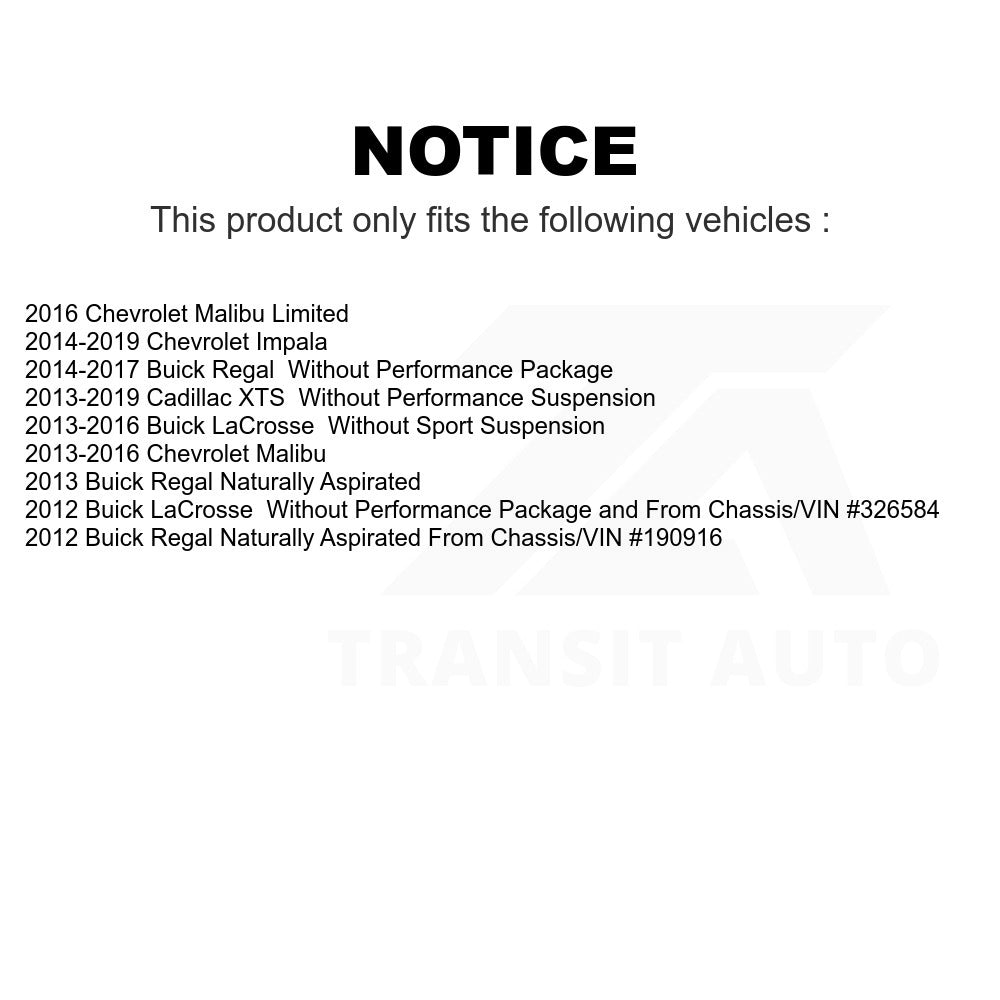 Front Suspension Stabilizer Bar Link Kit TOR-K750660 For Chevrolet Malibu Impala Buick LaCrosse Cadillac XTS Regal Limited