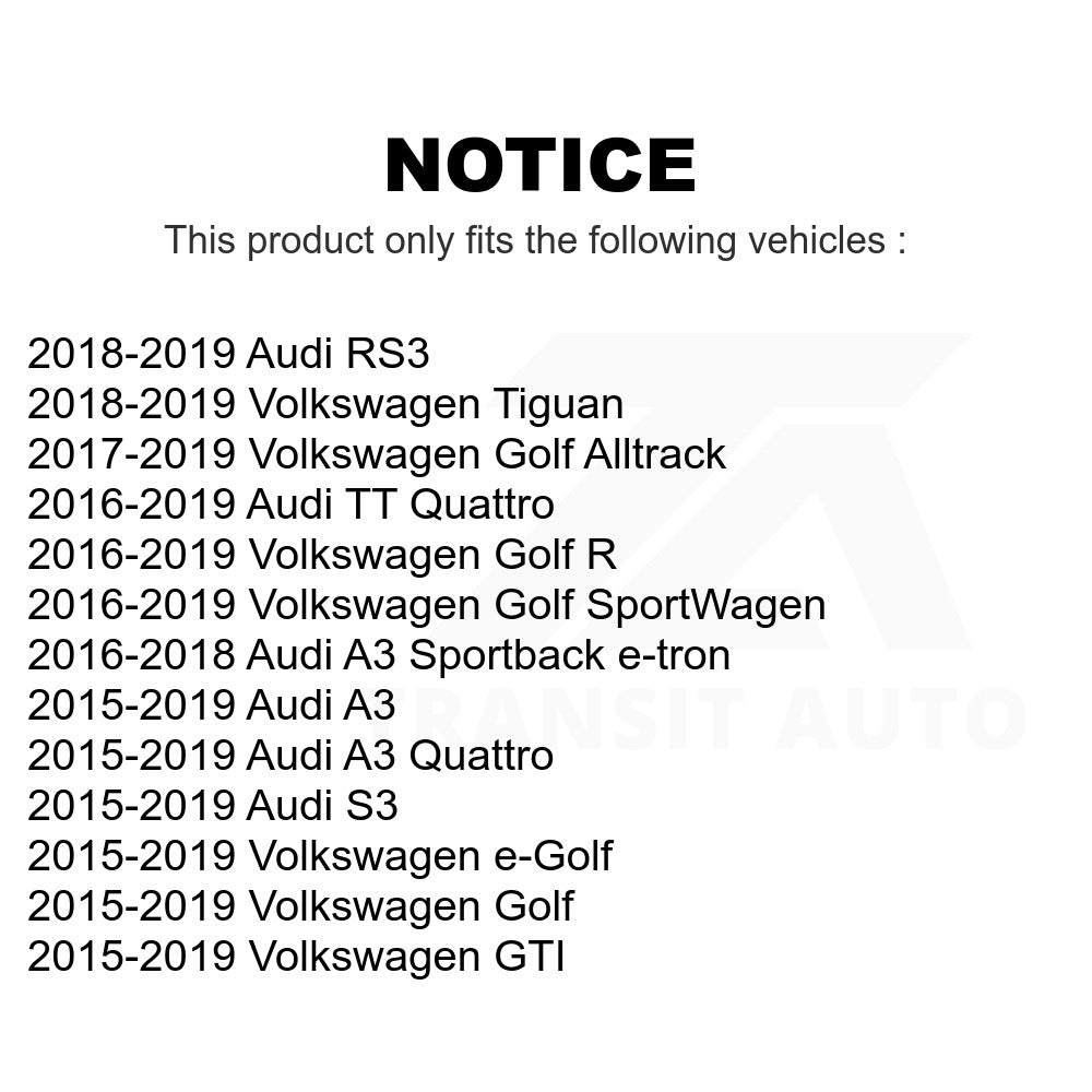Rear Suspension Stabilizer Bar Link Kit TOR-K750809 For Volkswagen Tiguan Audi GTI A3 Golf Quattro Alltrack SportWagen R e-Golf S3 Sportback e-tron TT RS3