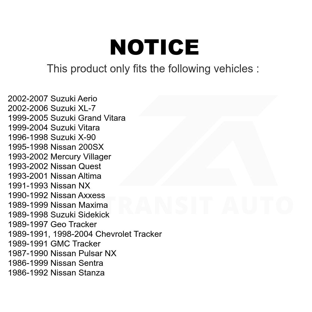 Suspension Stabilizer Bar Link Repair Kit TOR-K90128 For Nissan Altima Suzuki Tracker Maxima Chevrolet Sentra Quest Mercury Villager XL-7 Geo Grand Vitara Aerio Sidekick 200SX Stanza X-90 Pulsar NX
