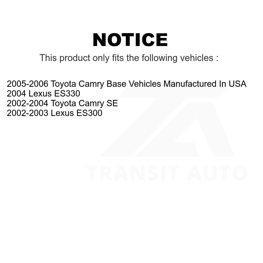 Rear To Frame Suspension Stabilizer Bar Bushing Kit TOR-K90523 For Toyota Camry Lexus ES300 ES330
