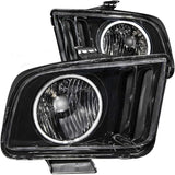 ANZO 2005-2009 Ford Mustang Crystal Headlights w/ Halo Black (CCFL) | Too Fast Autoparts | Order Online | Canada & USA Shipping