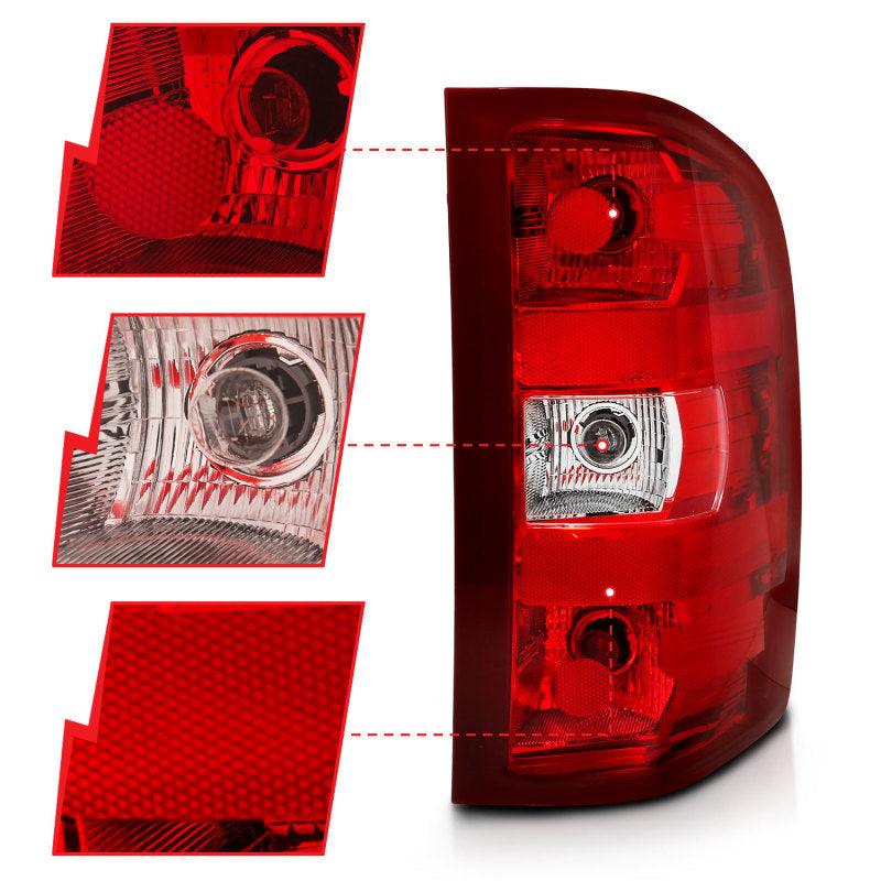 ANZO 2007-2013 Chevy Silverado Taillight Red/Clear Lens (OE Replacement) | Too Fast Autoparts | Order Online | Canada & USA Shipping