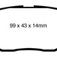 EBC 09-10 Pontiac Vibe 1.8 Redstuff Rear Brake Pads