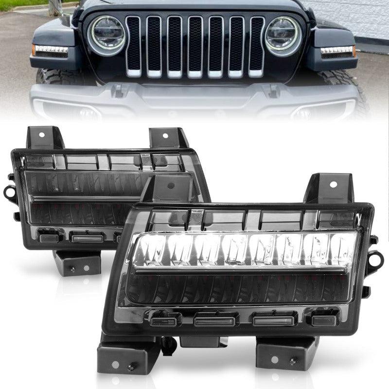 ANZO 2018-2021 Jeep Wrangler LED Side Markers Chrome Housing Smoke Lens w/ Seq. Signal Sport Bulb | Too Fast Autoparts | Order Online | Canada & USA Shipping