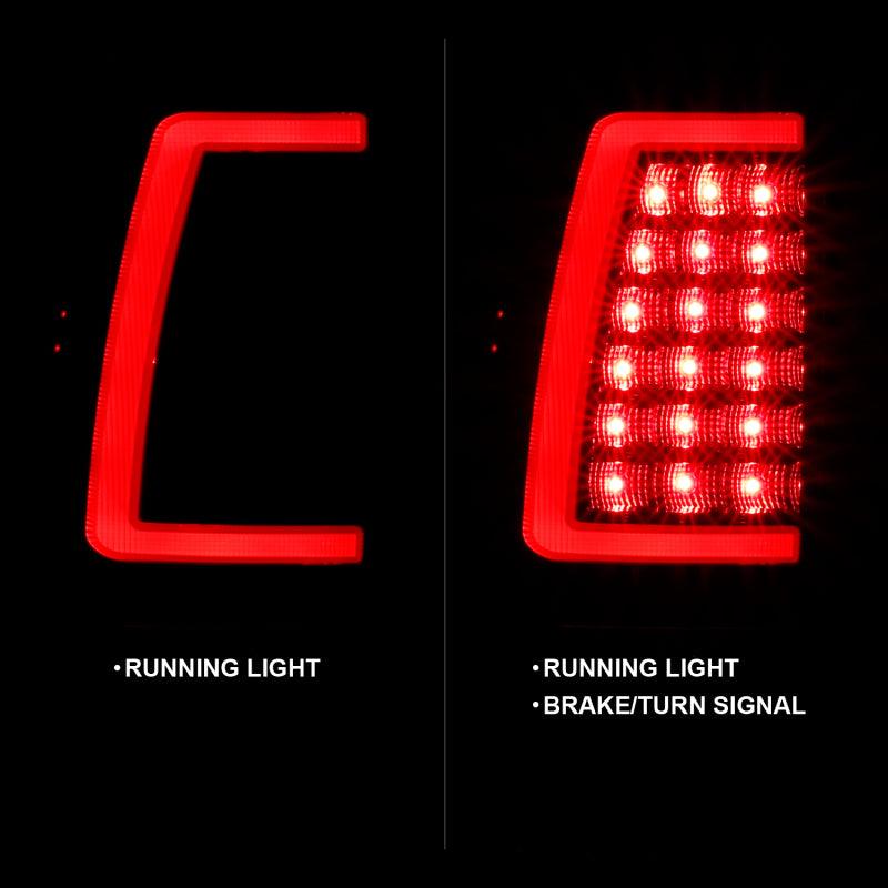 ANZO 1999-2002 Chevy Silverado 1500 LED Taillights Plank Style Black w/Clear Lens | Too Fast Autoparts | Order Online | Canada & USA Shipping