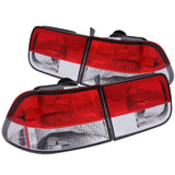 ANZO 1996-2000 Honda Civic Taillights Red/Clear | Too Fast Autoparts | Order Online | Canada & USA Shipping