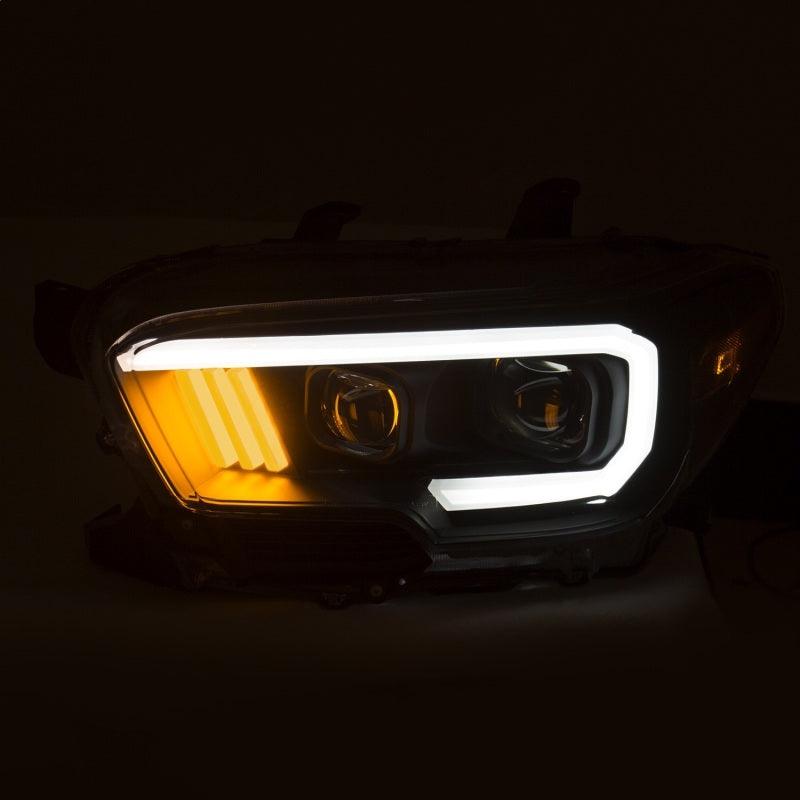 ANZO 2016-2017 Toyota Tacoma Projector Headlights w/ Plank Style Design Black/Amber w/ DRL | Too Fast Autoparts | Order Online | Canada & USA Shipping